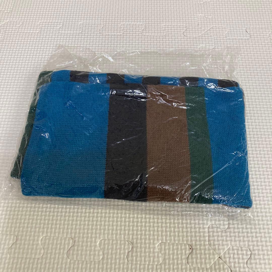 A ファミリア ストライプマフラー 青 緑 茶　92センチ