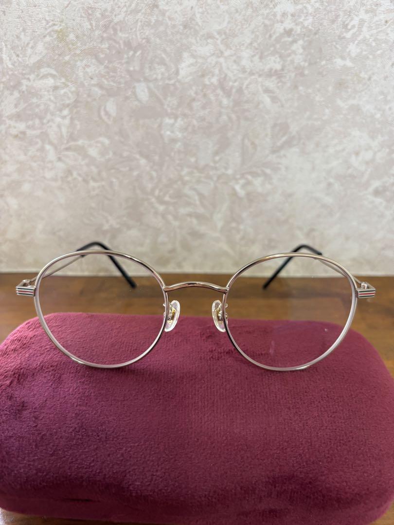 GUCCIグッチ ゴールドメタル ラウンドフレーム メガネ GG1054
