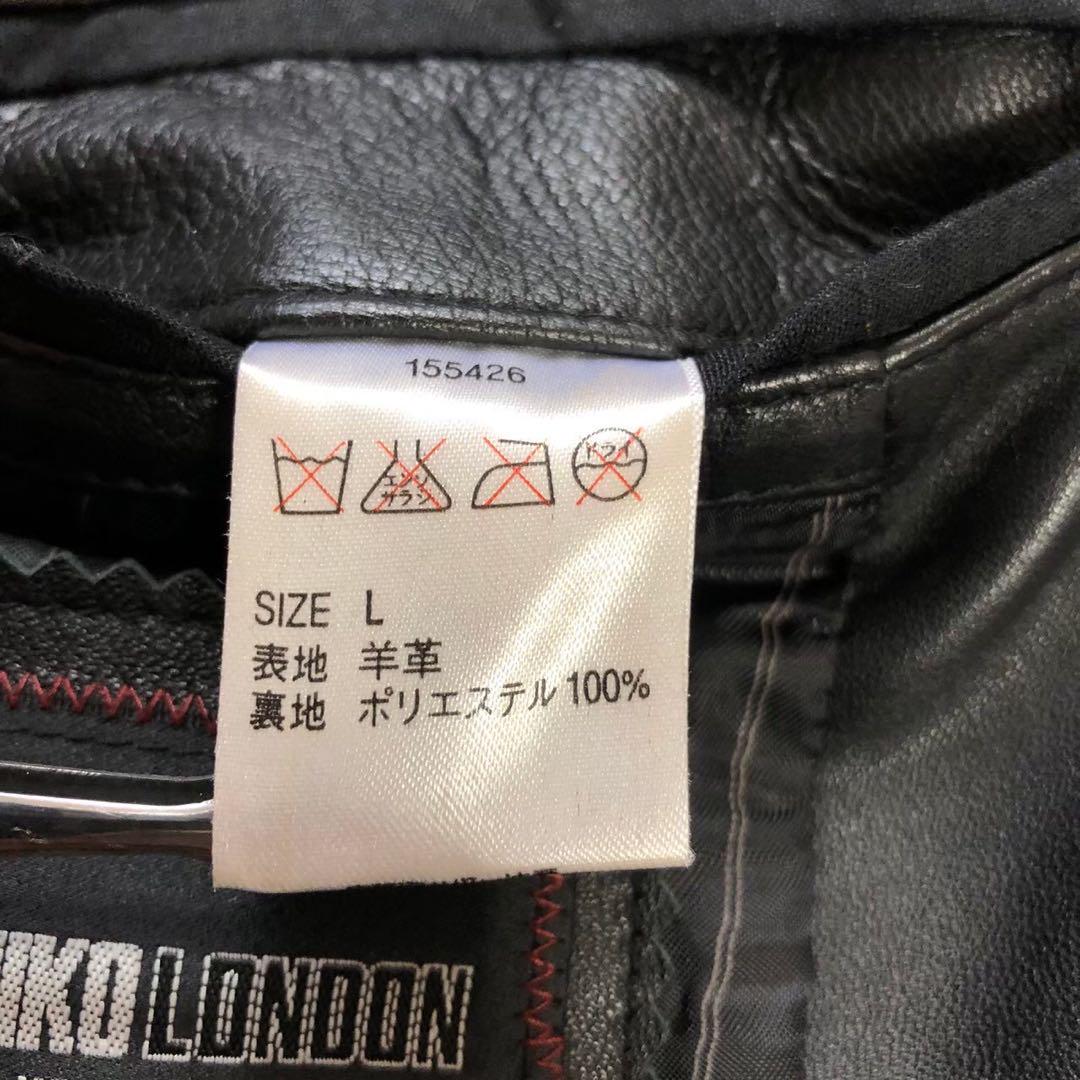 MICHIKO LONDON（L）ラムレザー ジャケット 羊革 シングル 無地