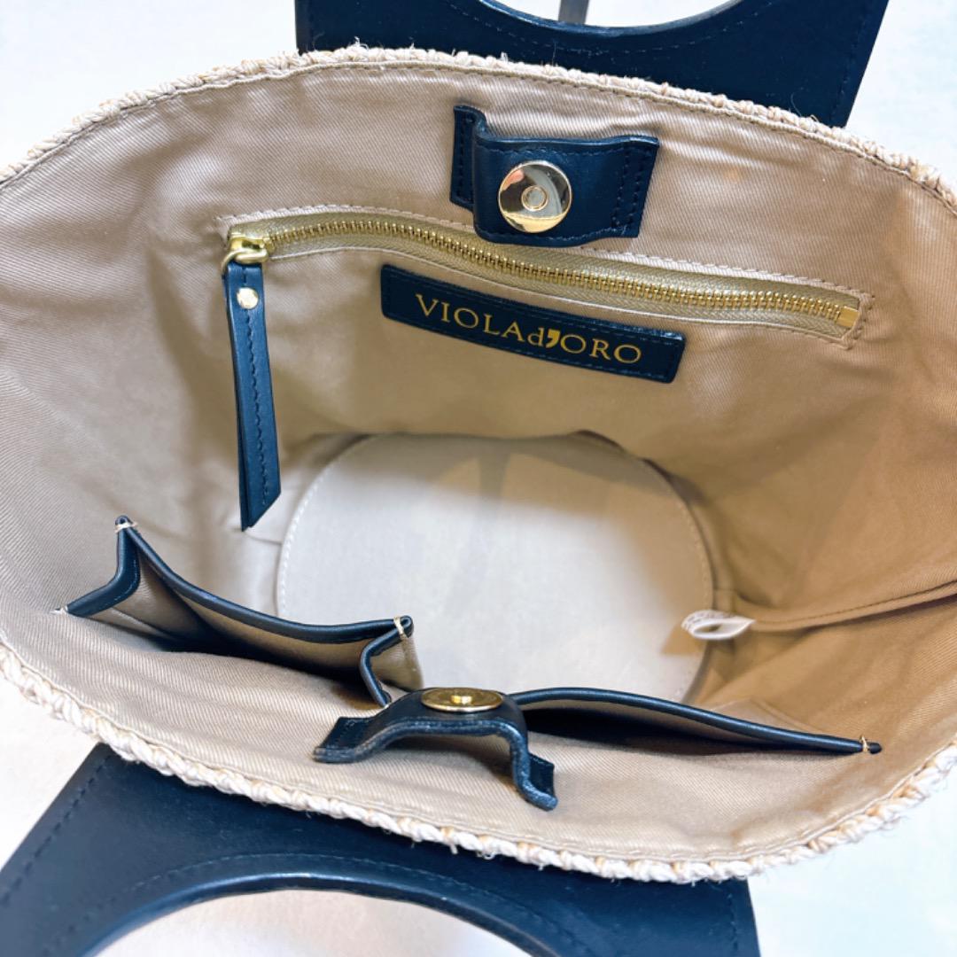 【極美品✨】VIOLAd'ORO ヴィオラドーロ　ハンドバッグ　カゴバック