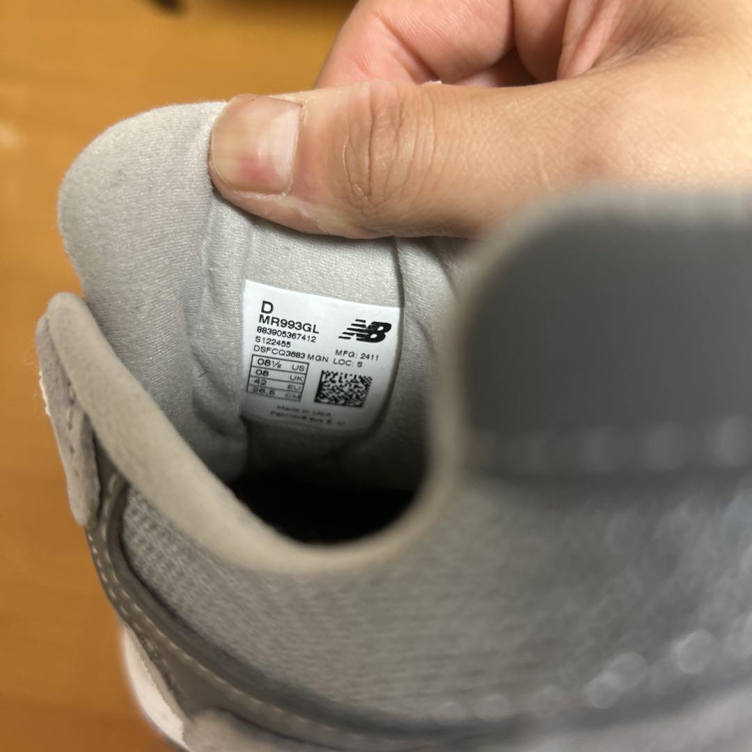 ニューバランス993 グレー 箱付き スニダン購入