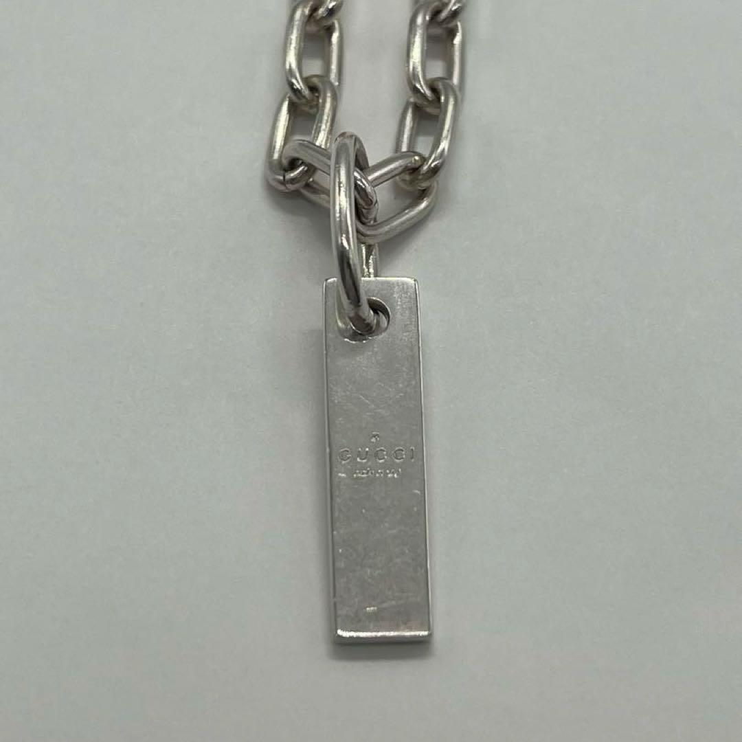 グッチ SV925 オーバルプレート ネックレス グッチ GUCCI バープレート オーバルリンクチェーン ネックレス