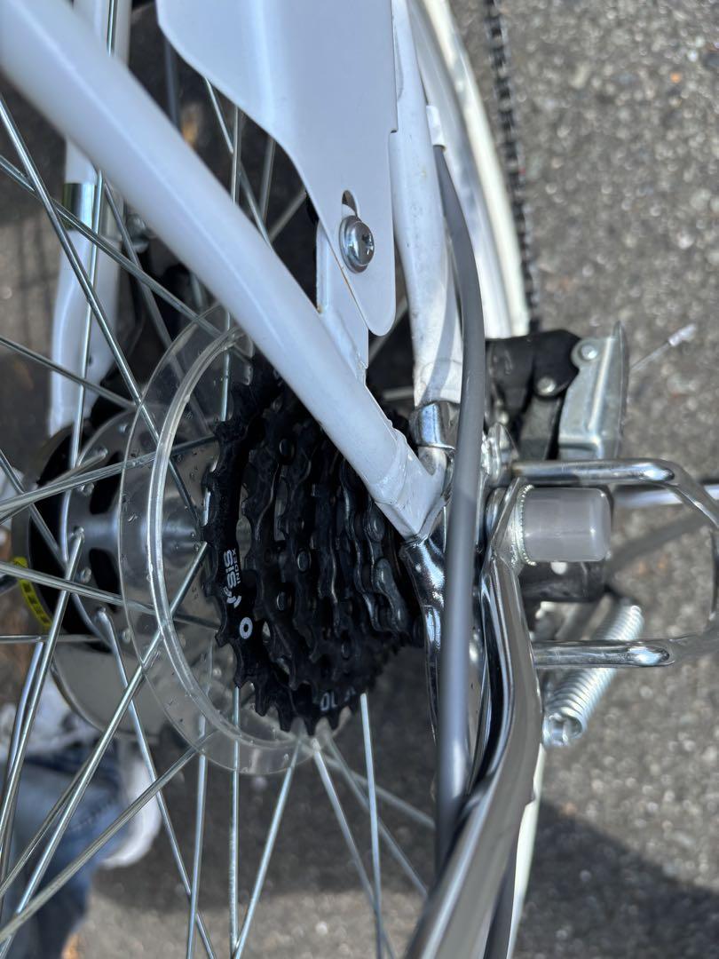 【お引取のみ】 Asahiアサヒ自転車 ホワイト シティサイクル 前カゴ付き