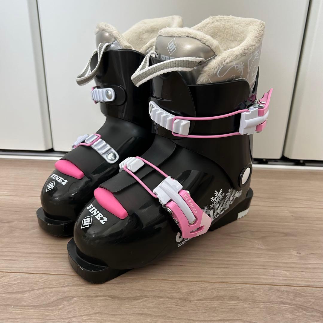 スキーブーツ FINE 21センチ 女の子 黒 ピンク