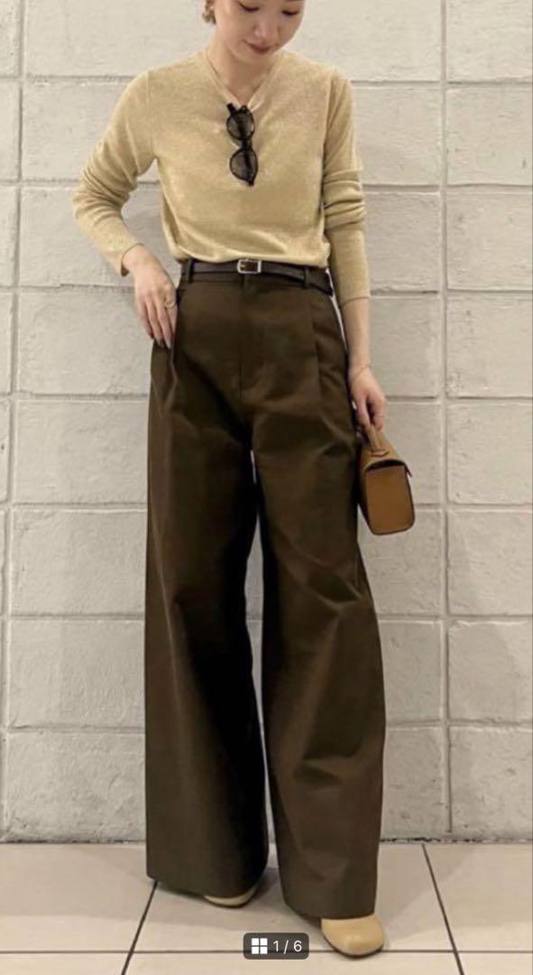 ☆美品☆plage ハイウエスト タック WIDE パンツ