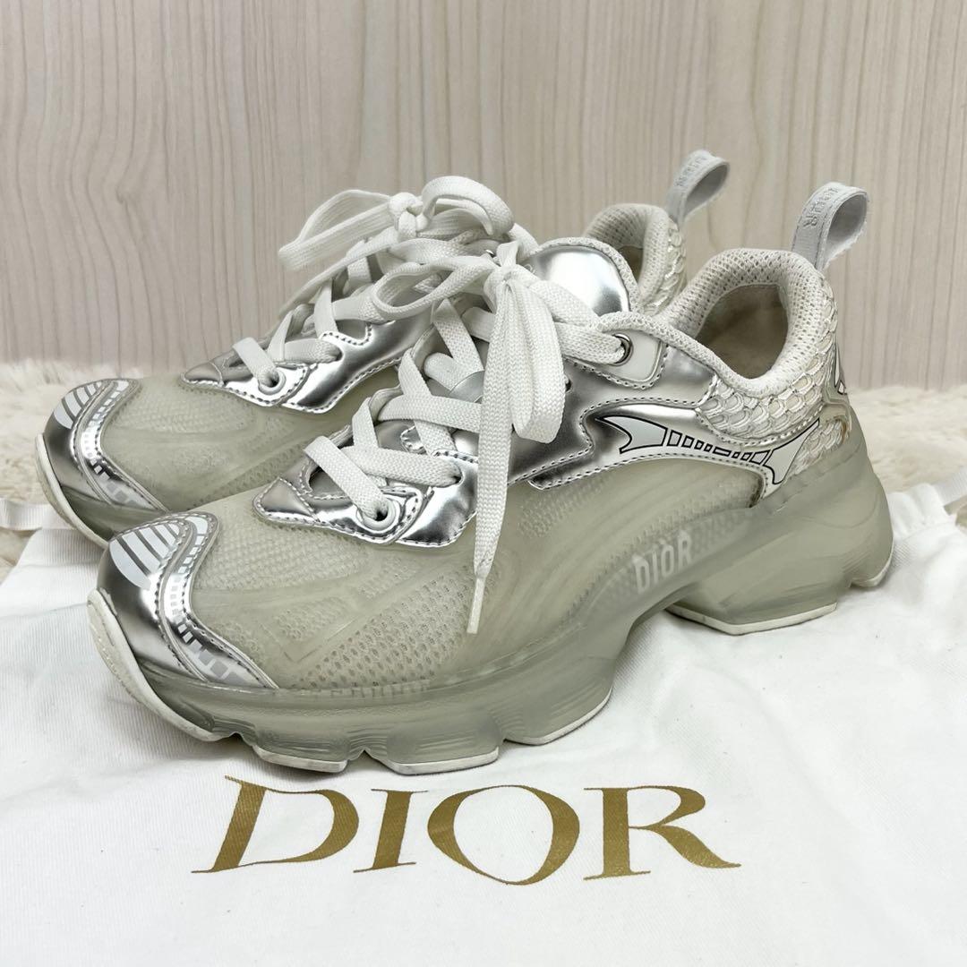 DIOR VIBE ディオール　バイブ　ラバー　スニーカー　シルバー　23cm