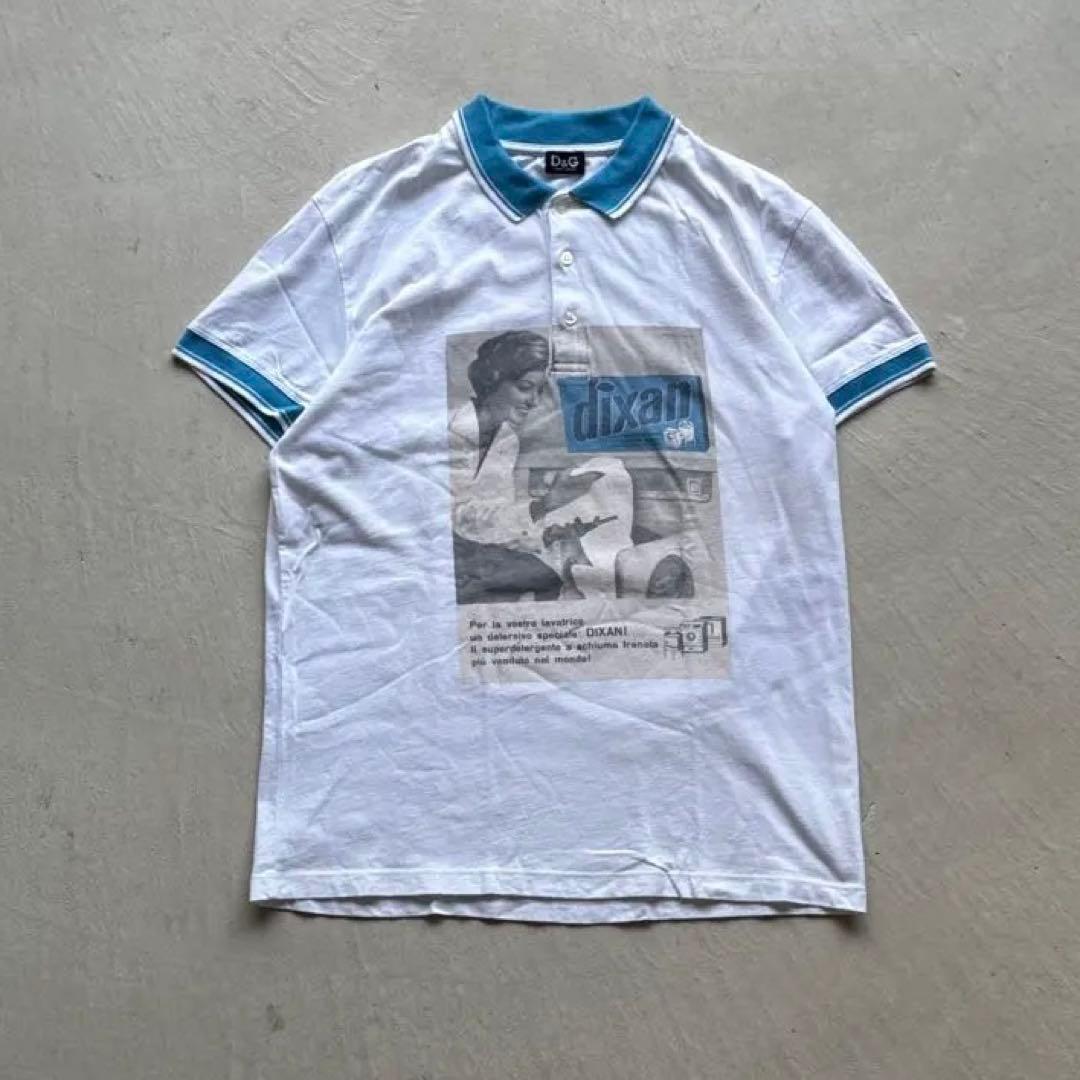 00s d&g print polo shirt ポロシャツ プリント y2k