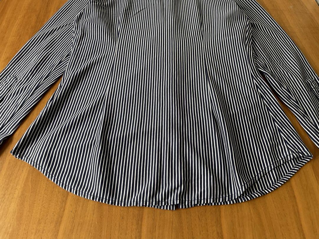 【美品✨】ポロラルフローレン　長袖シャツ　ネイビー/ホワイト　ニットドレスシャツ
