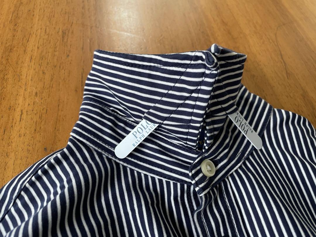 【美品✨】ポロラルフローレン　長袖シャツ　ネイビー/ホワイト　ニットドレスシャツ