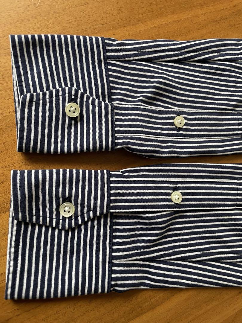 【美品✨】ポロラルフローレン　長袖シャツ　ネイビー/ホワイト　ニットドレスシャツ