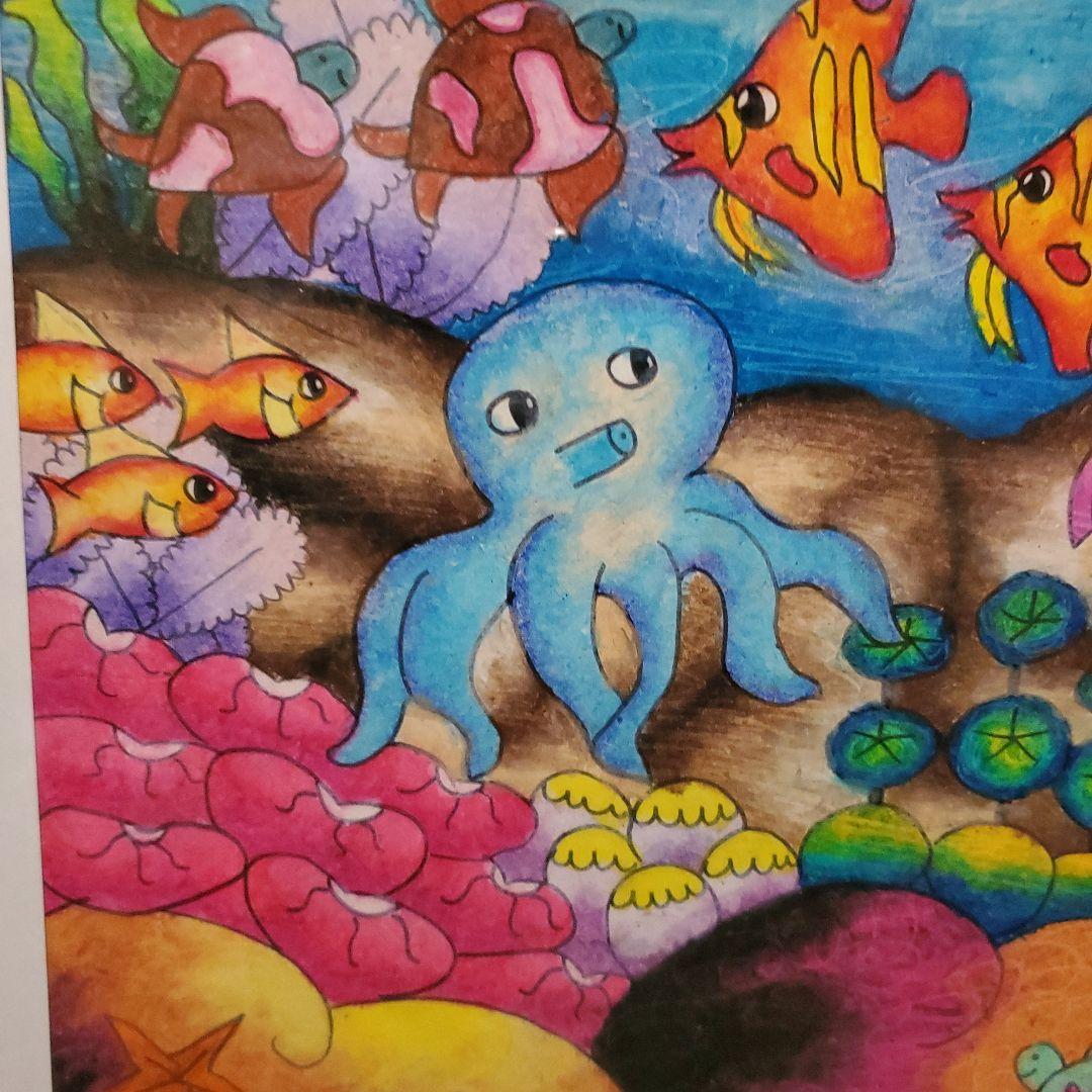 色鉛筆画 タコ(原画) 色鉛筆でタコ描きました🐙 #色鉛筆 #イラスト #art | TikTok