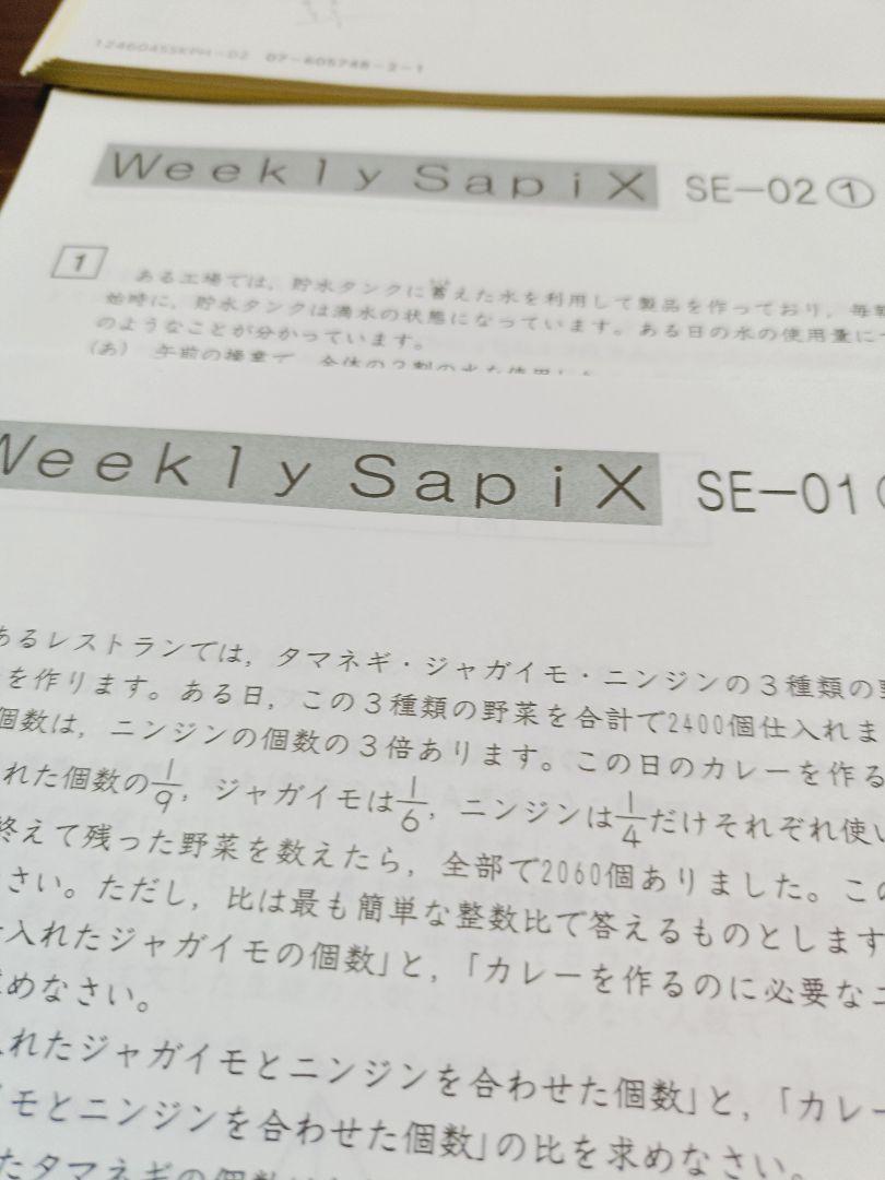 お値下げ！(2024) サピックス 6年 算数 Sunday Sapix SAPIX (2024) 6年 算数 解法力基礎 解法力復習テスト等 - メルカリ