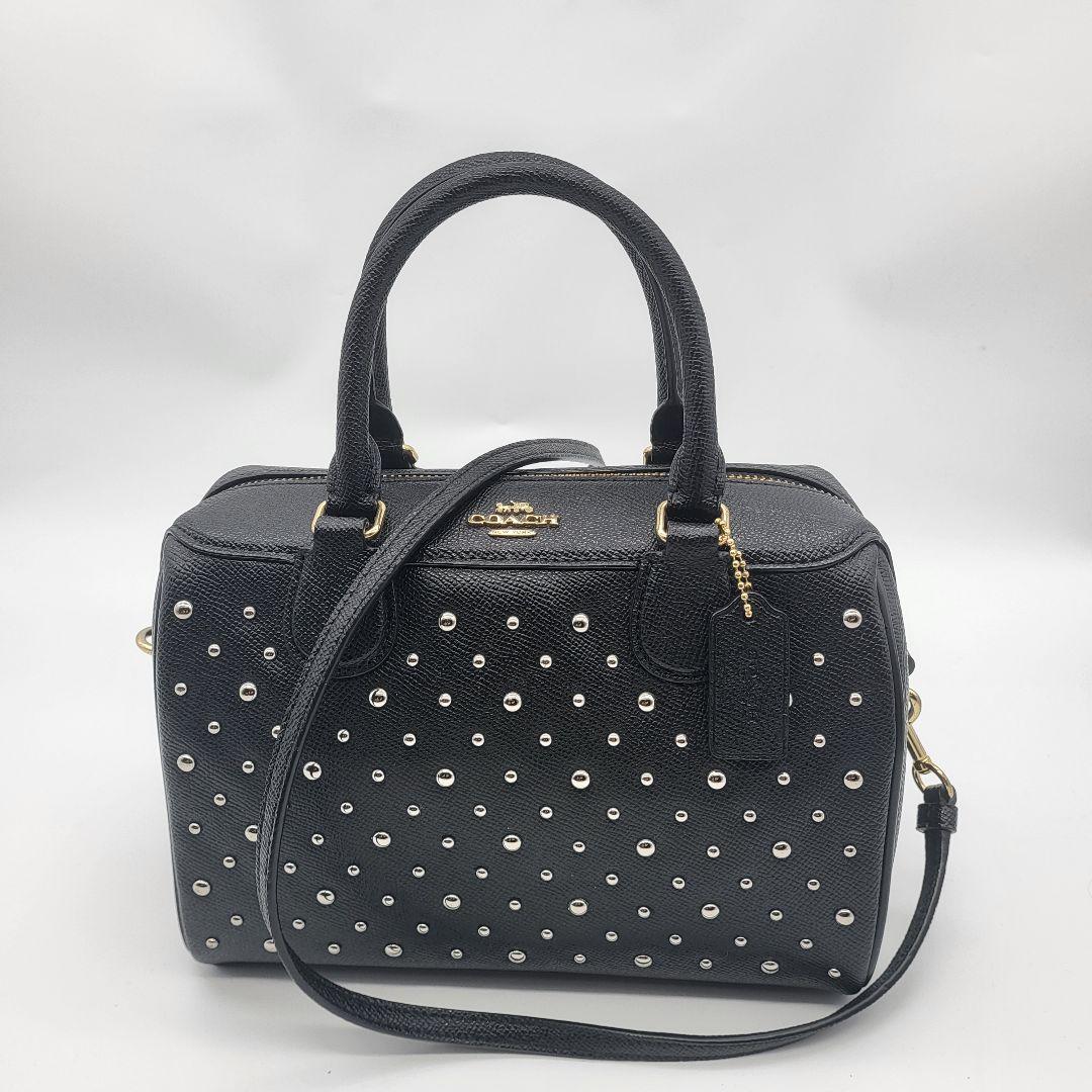 COACH ブラック ハンドバッグ　C2 COACH コーチ ショルダーバッグ レディース 縦型 レザー 2way