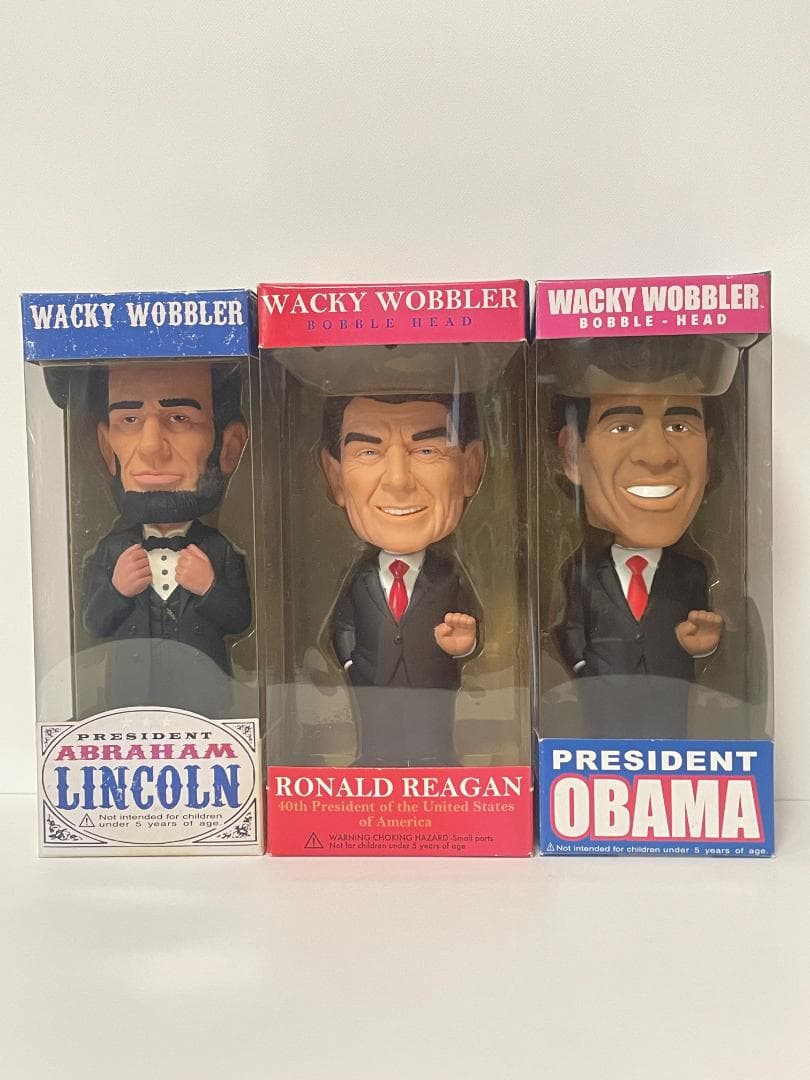 FUNKO 歴代アメリカ大統領 3体 首振り人形 リンカーン レーガン オバマ