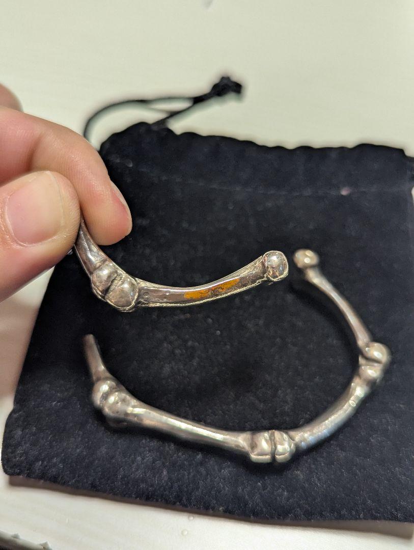 【ジャンク品】クレイジーピッグ シルバー925 ボーンズバングル