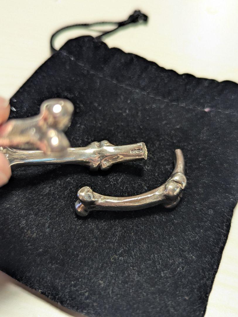 【ジャンク品】クレイジーピッグ シルバー925 ボーンズバングル