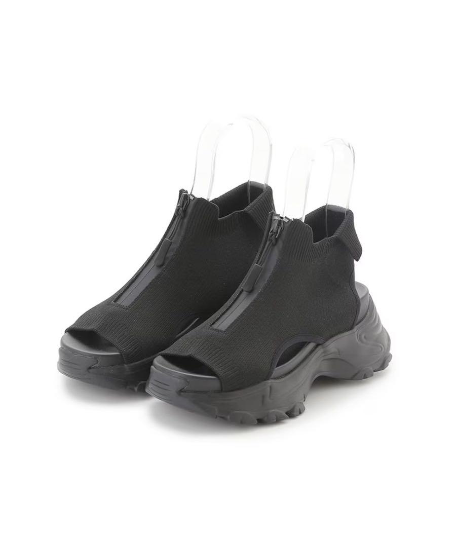 | emmi|eco ニットサンダル 23.5 ブラック