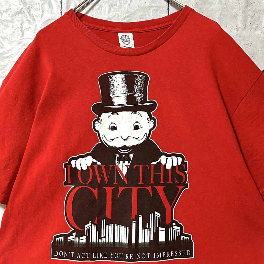 古着 Tシャツ モノポリー プリントT XL ヴィンテージ レッド 入手困難