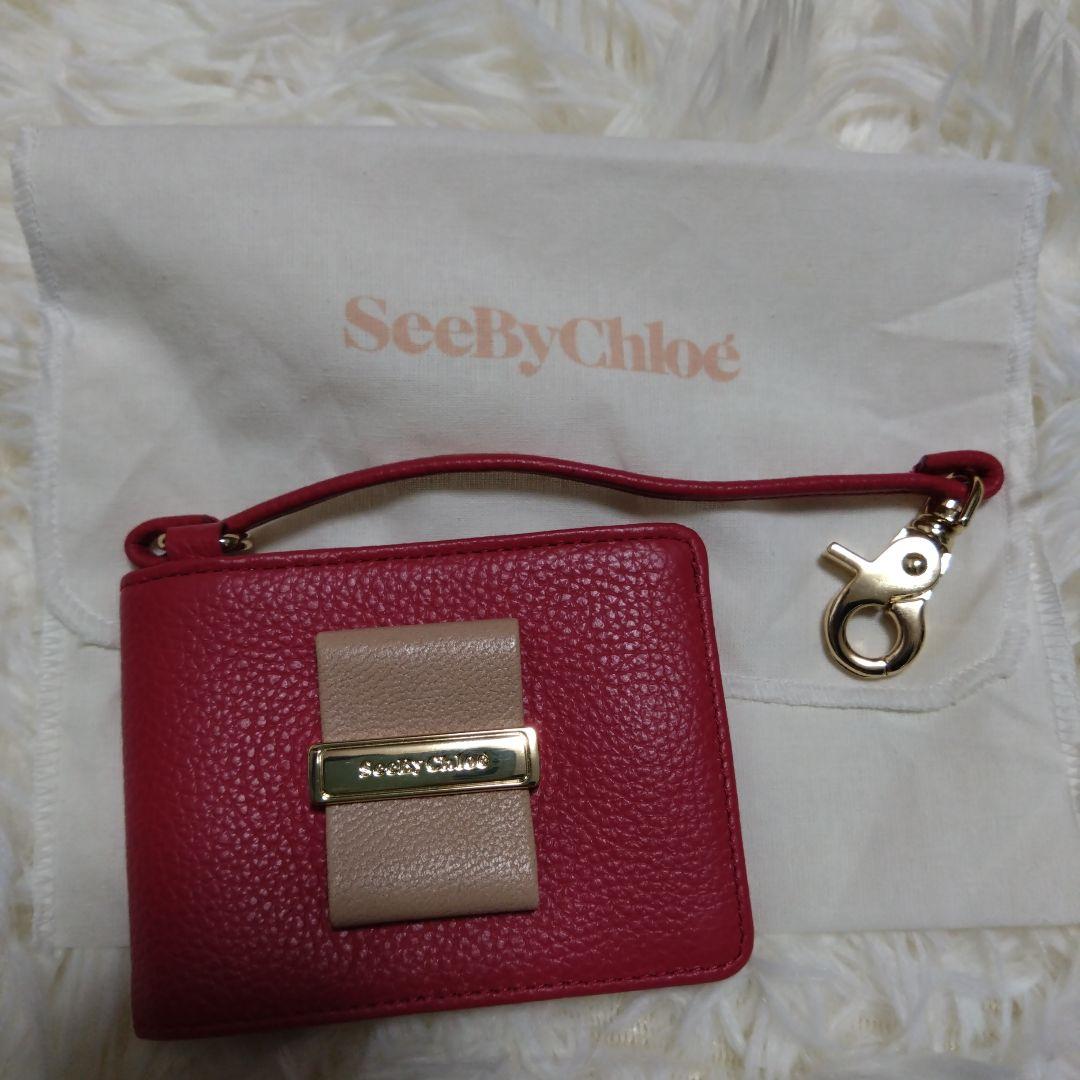 新品未使用　SeeByChloé レザー パスケース