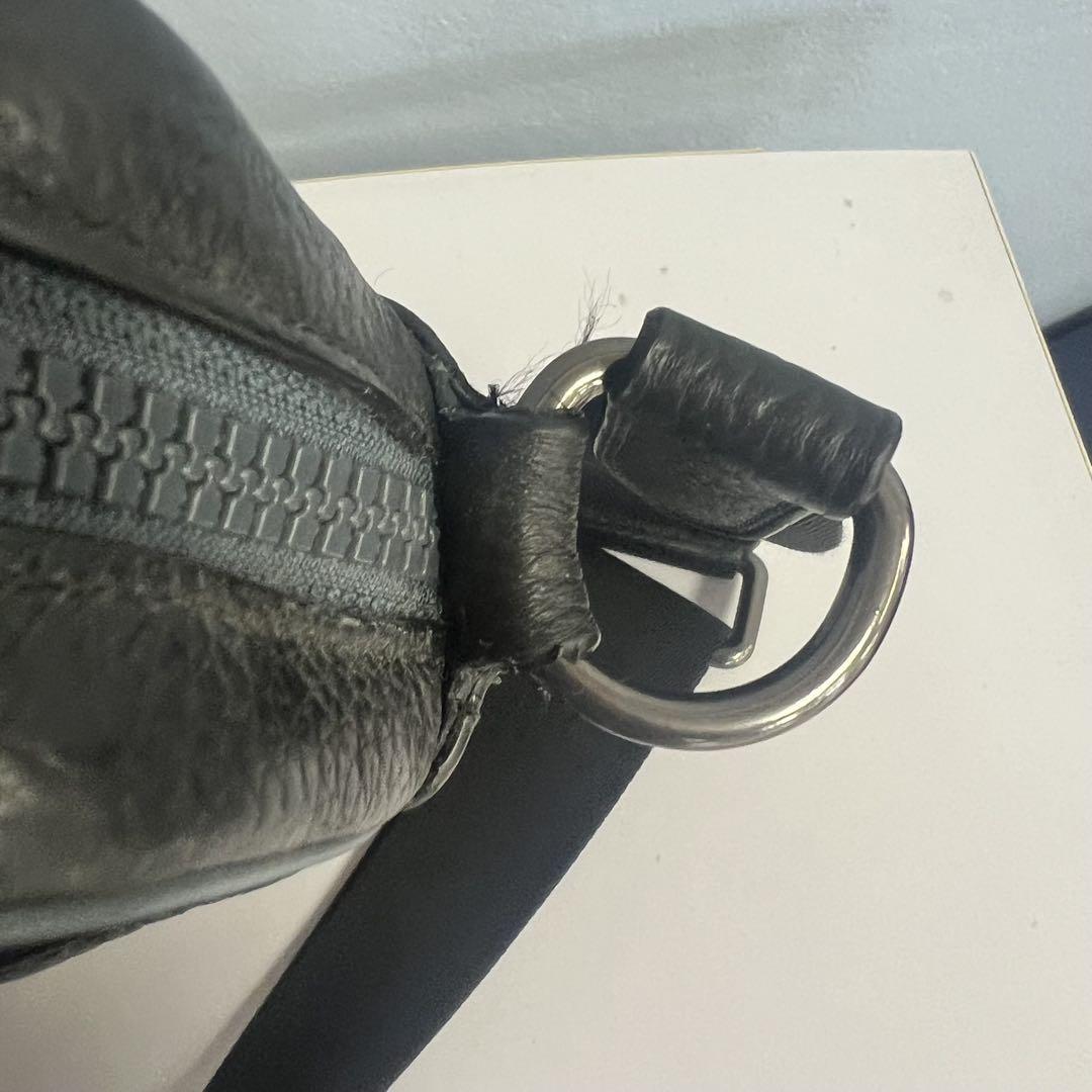 COACH ブラック レザー ショルダーバッグ　f50483 ロゴ　美品