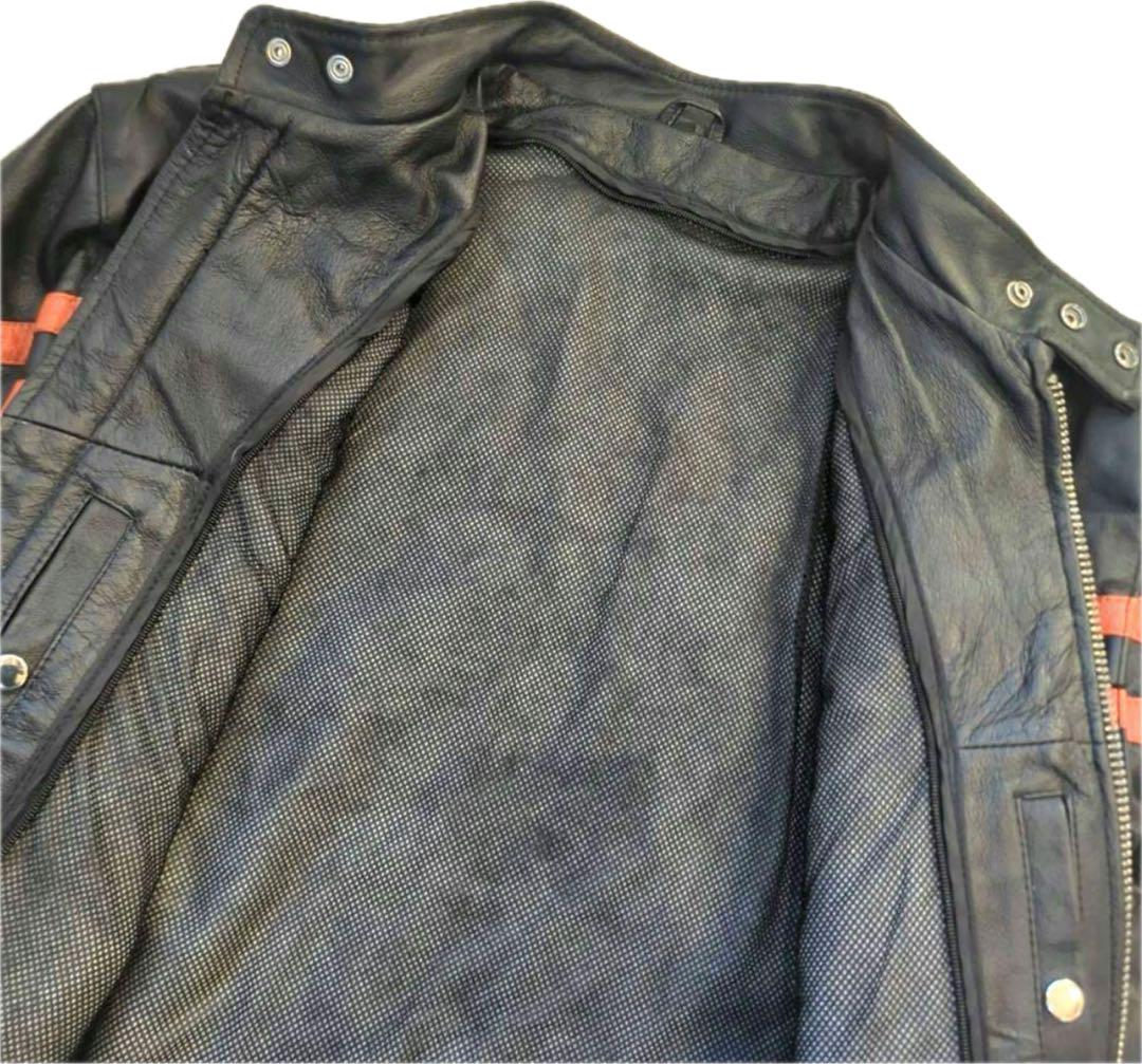 シングルライダース　レザージャケット　USA　本革　XL 古着