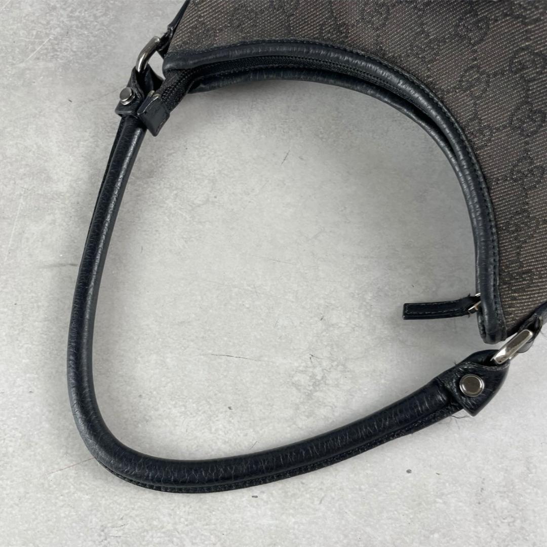 美品✨GUCCI ワンショルダーバッグ アビー GGキャンバス デニム レザー