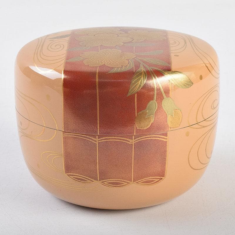 茶道具 加賀蒔絵師 中村宗尹作 白漆 花筏蒔絵 平棗 共箱 V R9537 茶道具 加賀蒔絵師 中村宗尹作 白漆 花筏蒔絵 平棗 共箱 V R9537