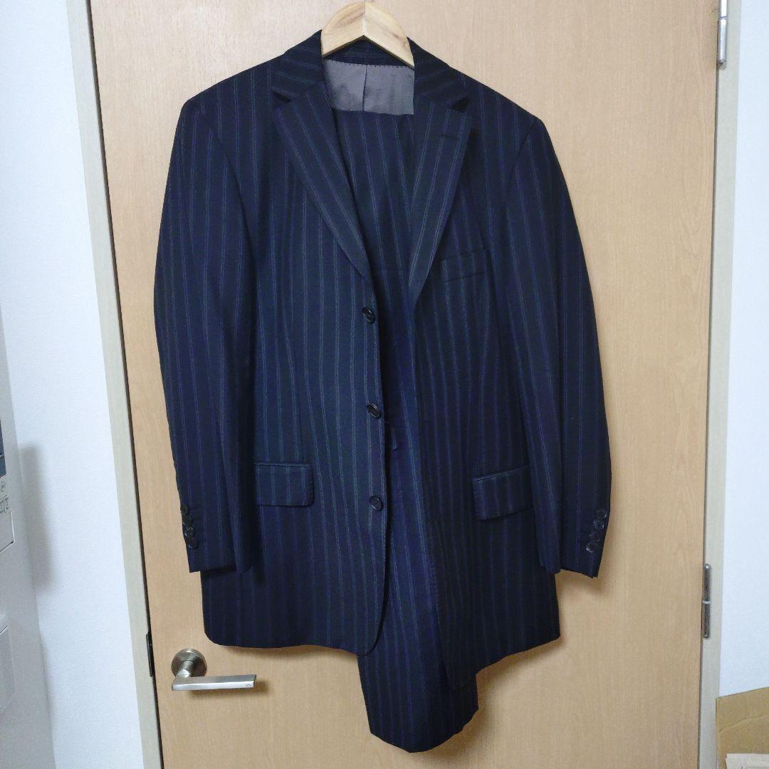 hugo boss ブラック　ネイビー　ストライプ 　スラックス　スーツ　セット