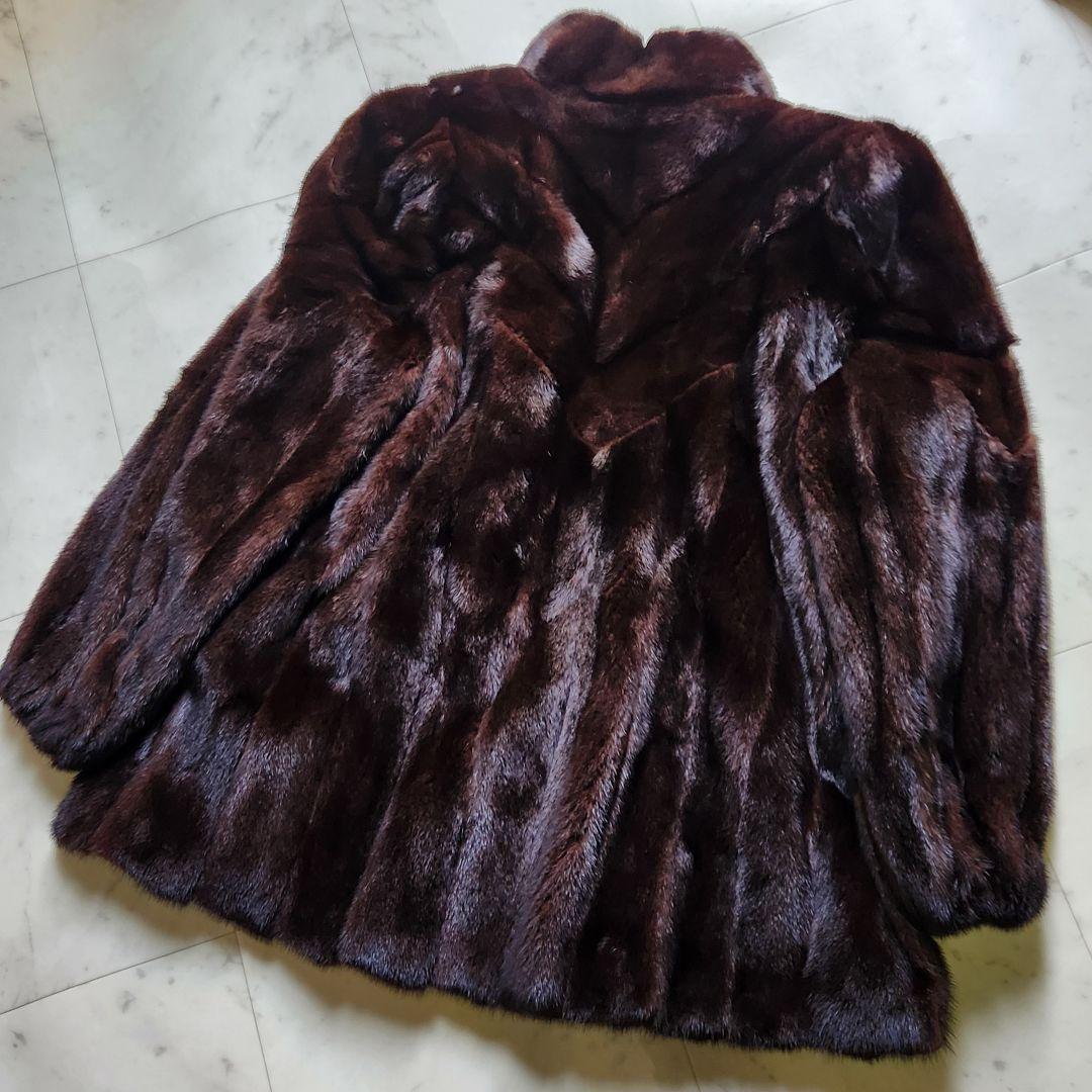 ブラックグラマ ファーコート EMBA 袖太 首元デザイン 13号 XL