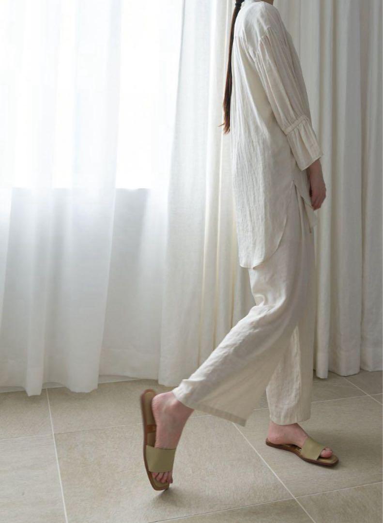 【ラミュ】DRAPE RELAX PANTS size 1 ワイドパンツ M
