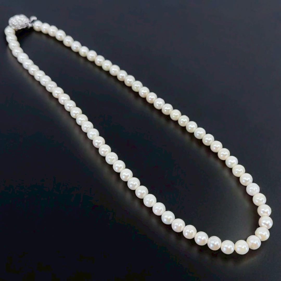 【極上】アコヤ　本真珠　パール　ネックレス　シルバー　国産