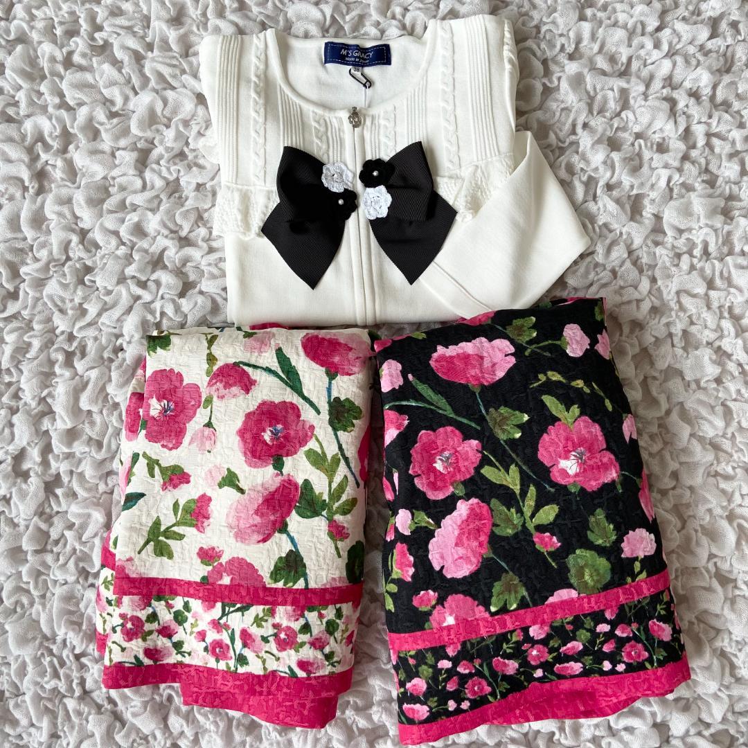 花束様♡ エムズグレイシー　3点セット　ダブルジップカーディガン　スカート