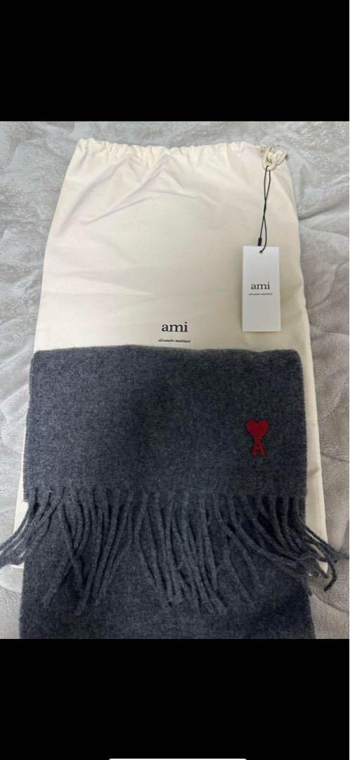 【新品未使用】ami parisウールマフラー グレー フリンジ付き ami グレー ウール マフラー フリンジ付き - メルカリ