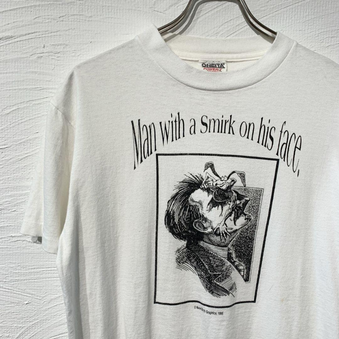 90s　オニータ　アートTシャツ　ヴィンテージ　シングルステッチ　白