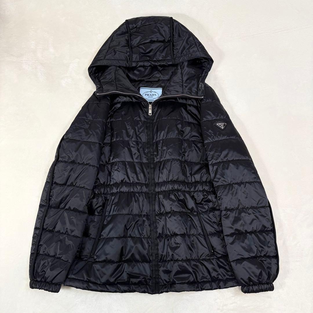 PRADA 三角ロゴ 中綿入り ジャケット ライトアウター ブラック 黒L・PRADA
