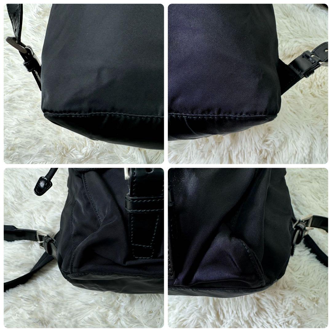 人気品】PRADA プラダ ミニリュック ブラック 黒 ナイロン 三角ロゴ