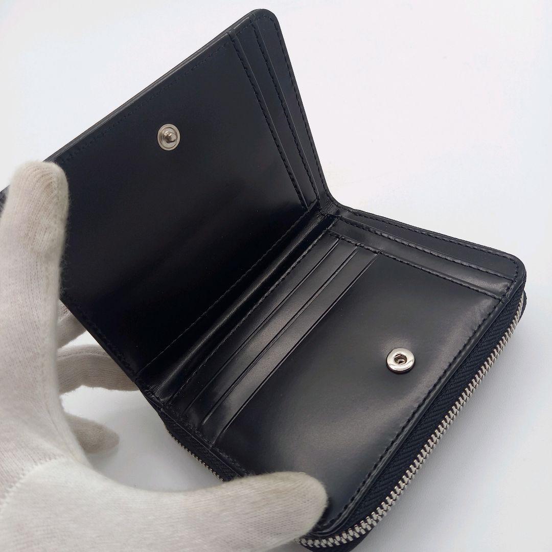 美品✨アーペーセー コンパクトエマニュエル 二つ折り財布 カーフレザー ブラック 美品✨アーペーセー コンパクトエマニュエル 二つ折り財布