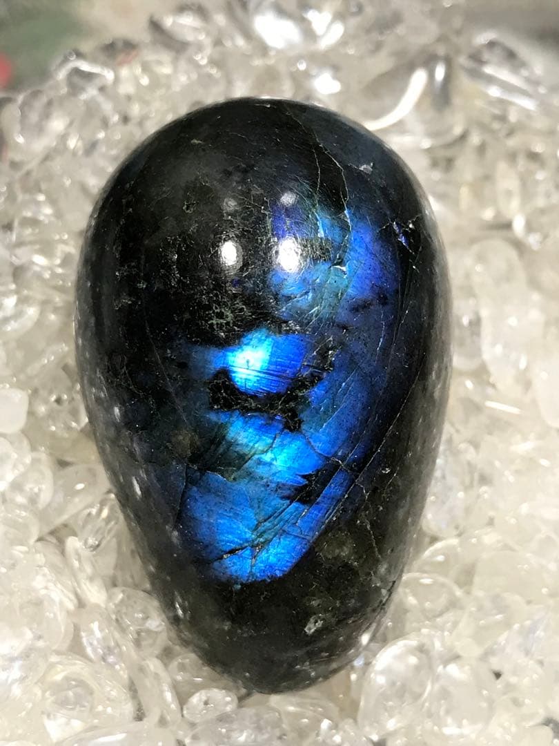 《SHOP》マダガスカル産【ラブラドライト】エッグ型磨き原石[11-02