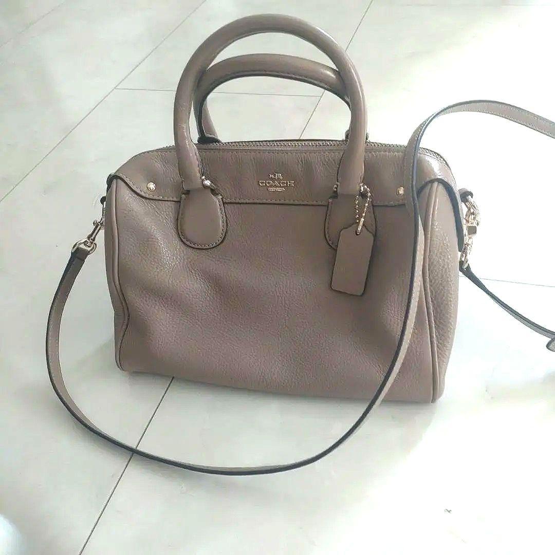 COACH ミニボストン ハンドバッグ　ショルダーバッグ　キャメル