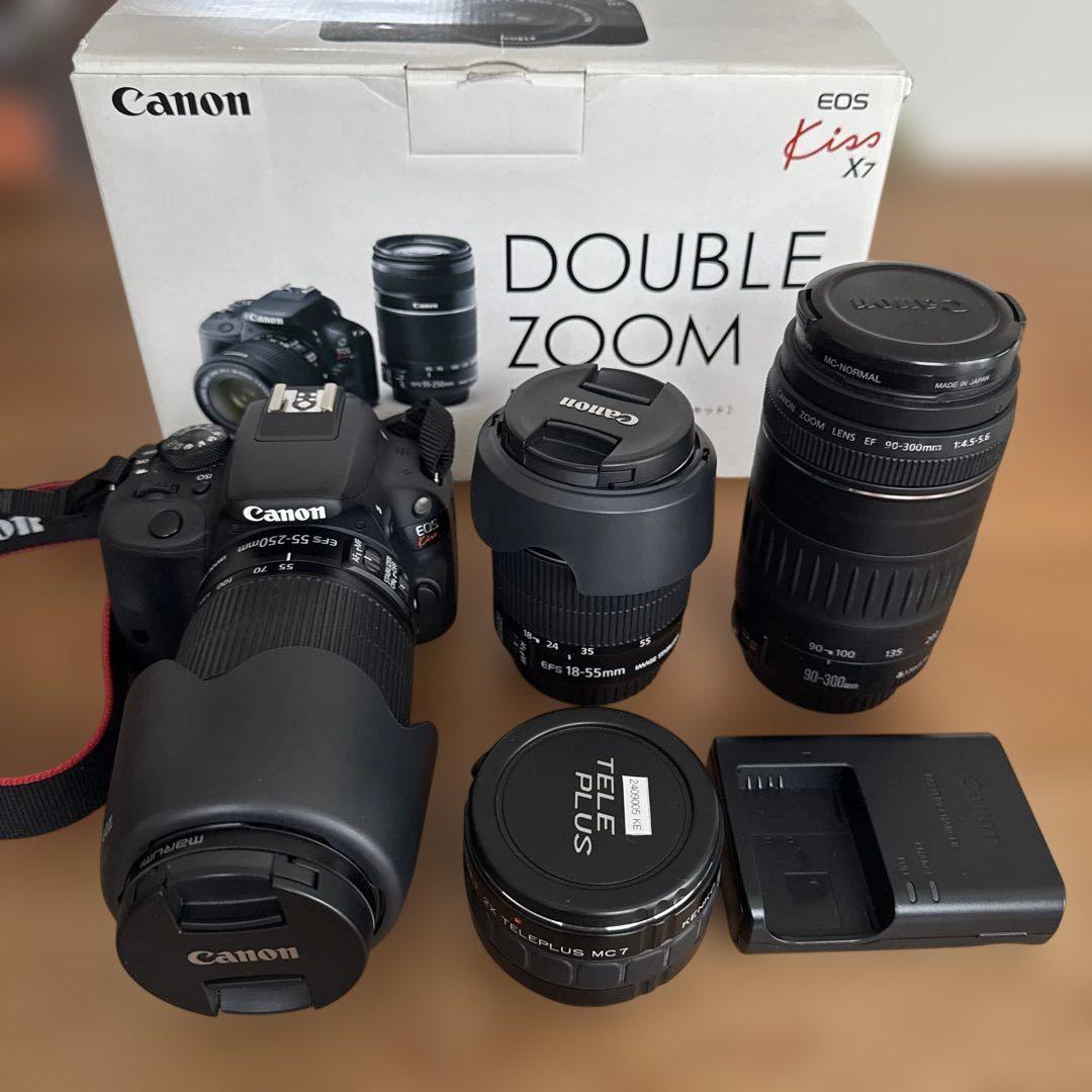 Canon EOS Kiss X7ダブルズームキット90-300mmテレコン付き