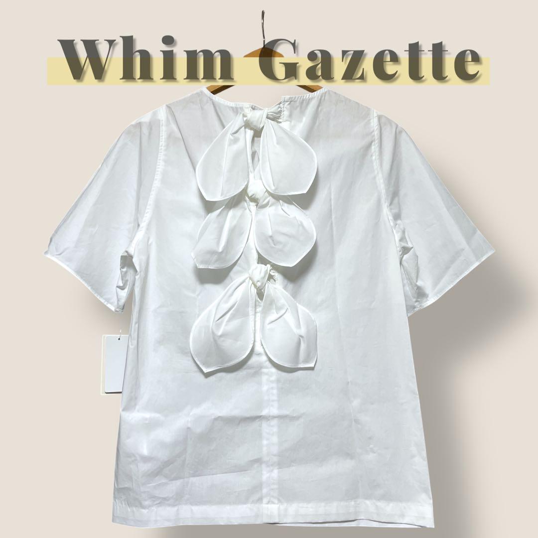 Whim Gazette ホワイト 半袖シャツ ウィムガゼット　バックリボン