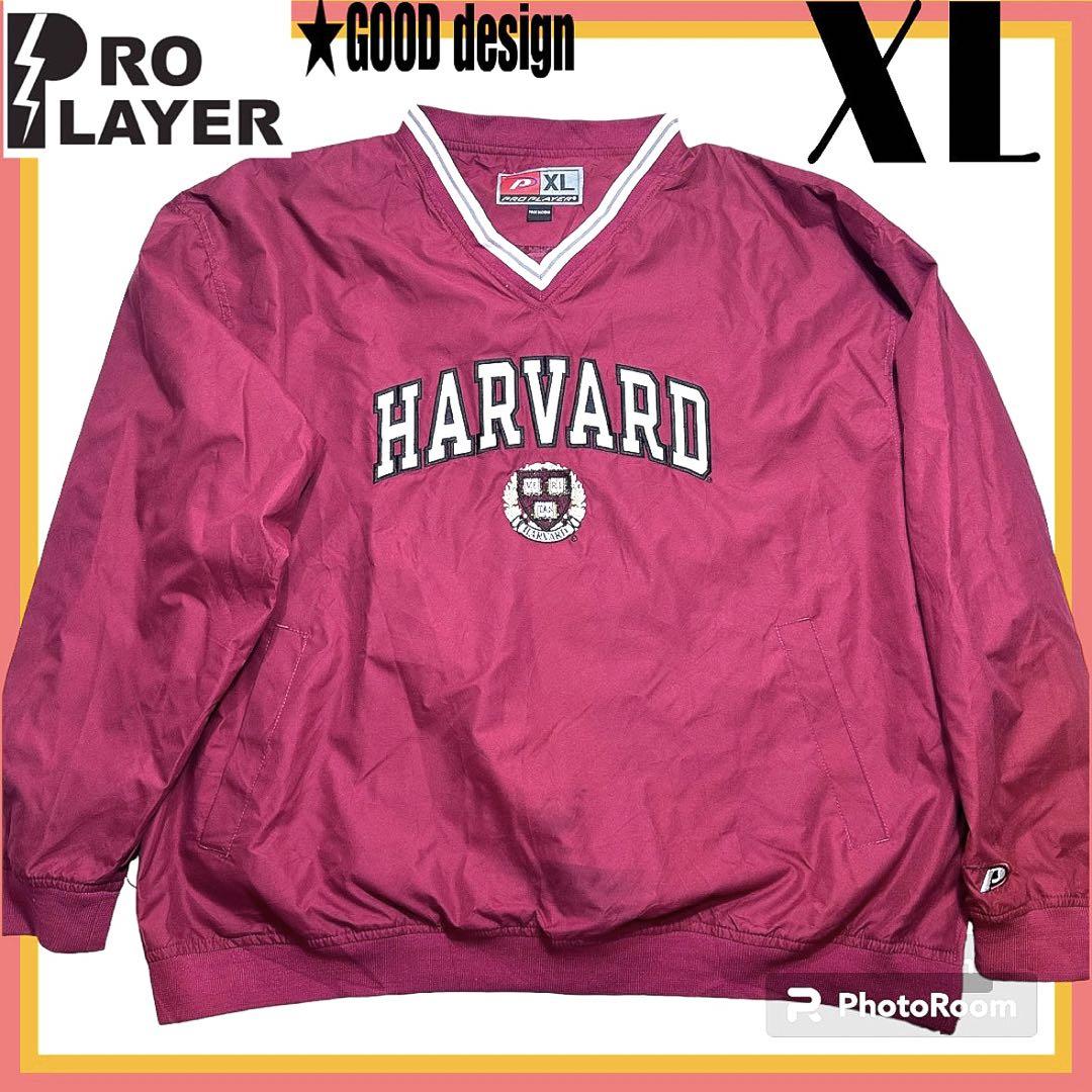 XL ★US古着PROPLAYERHARVARDプルオーバージャケット刺繍BIG