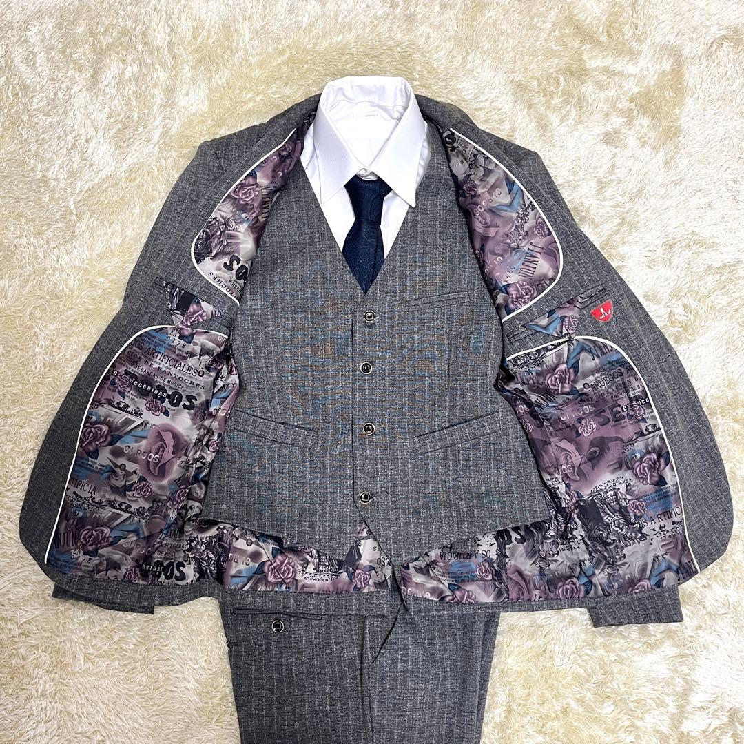 極美品】 スーツ スリーピース セットアップ XXL グレー | adcmed.com