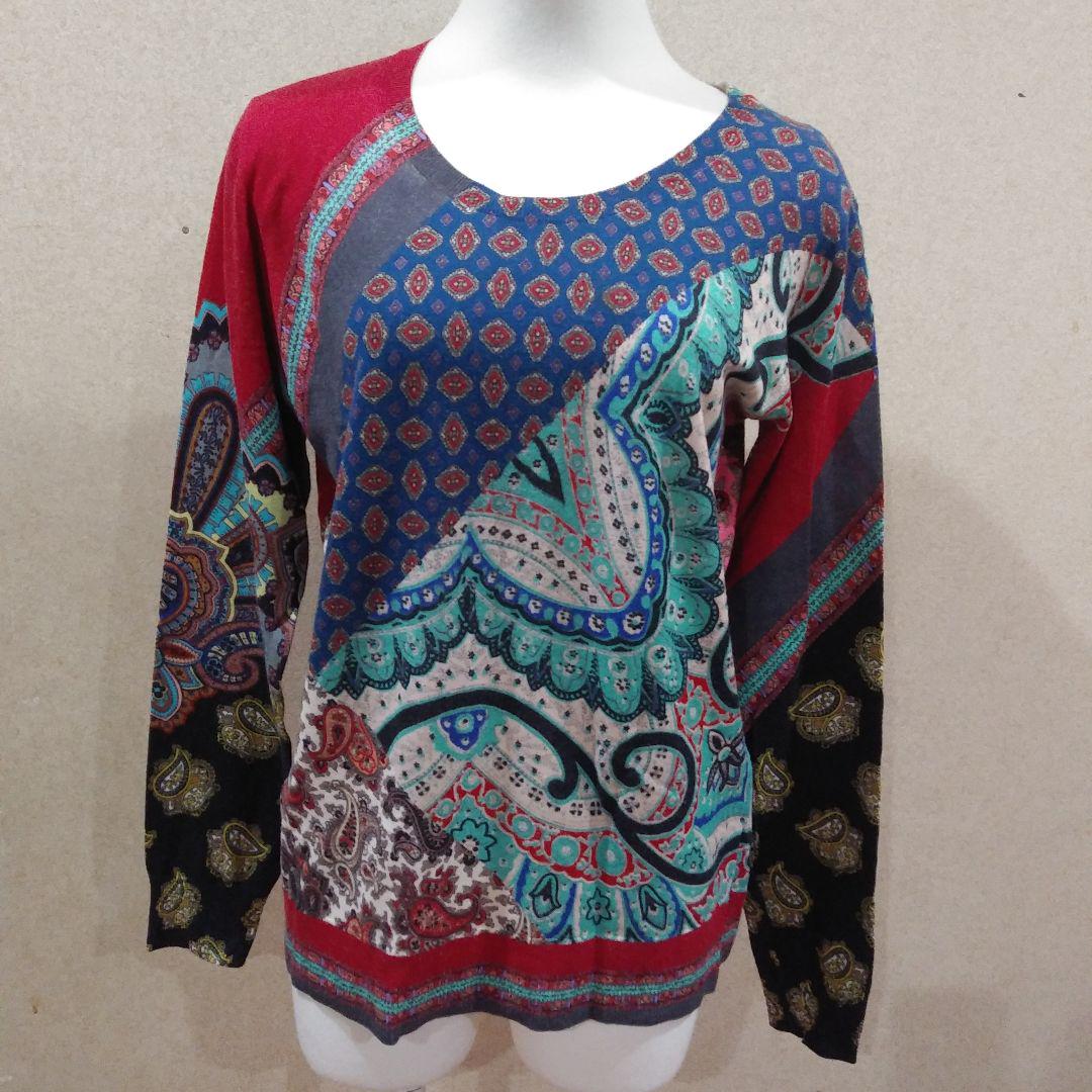 ETRO シルク&カシミヤ 薄手セーター サイズ46