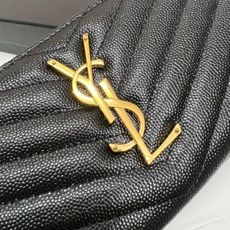 SAINT LAURENT 二つ折り財布 ブラック - メルカリ