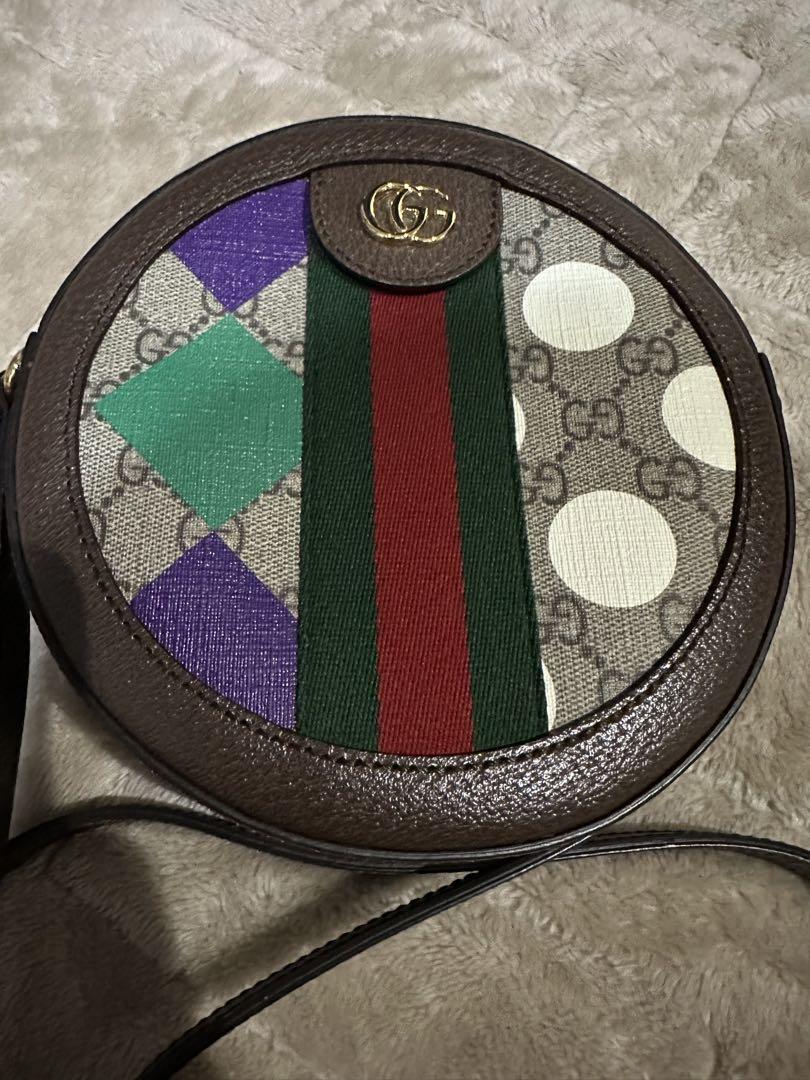ノ*ラ様 Gucci ラウンドショルダーバッグ ブラウン/マルチカラー