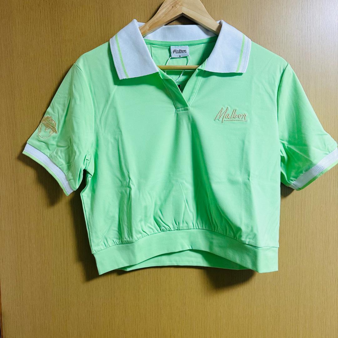 薄緑M マルボンゴルフ ポロシャツ Malbon Golf シャツ レディース