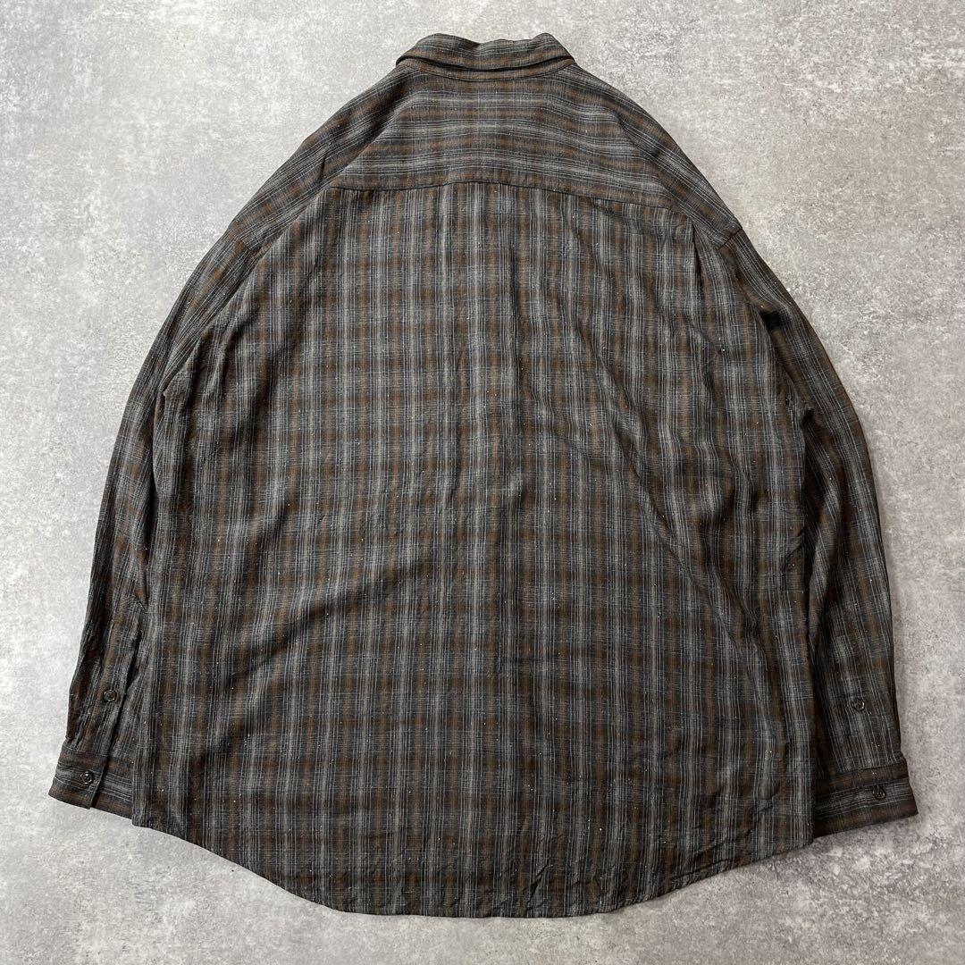 FENN WRIGHT &MASON XL レーヨン オンブレチェック シャツ