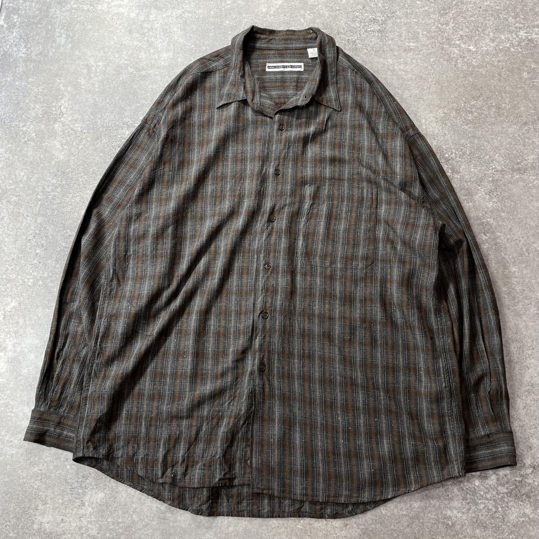 FENN WRIGHT &MASON XL レーヨン オンブレチェック シャツ
