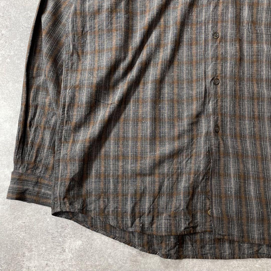 FENN WRIGHT &MASON XL レーヨン オンブレチェック シャツ